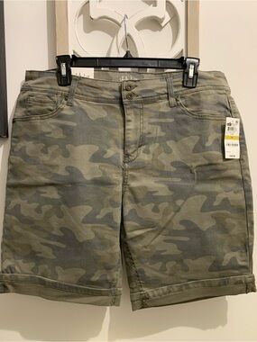 Style & Co. Women’s Camo Bermuda Shorts in Olive Green